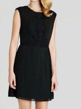 Ted Baker London ‘Saskiah’ black pleated dress